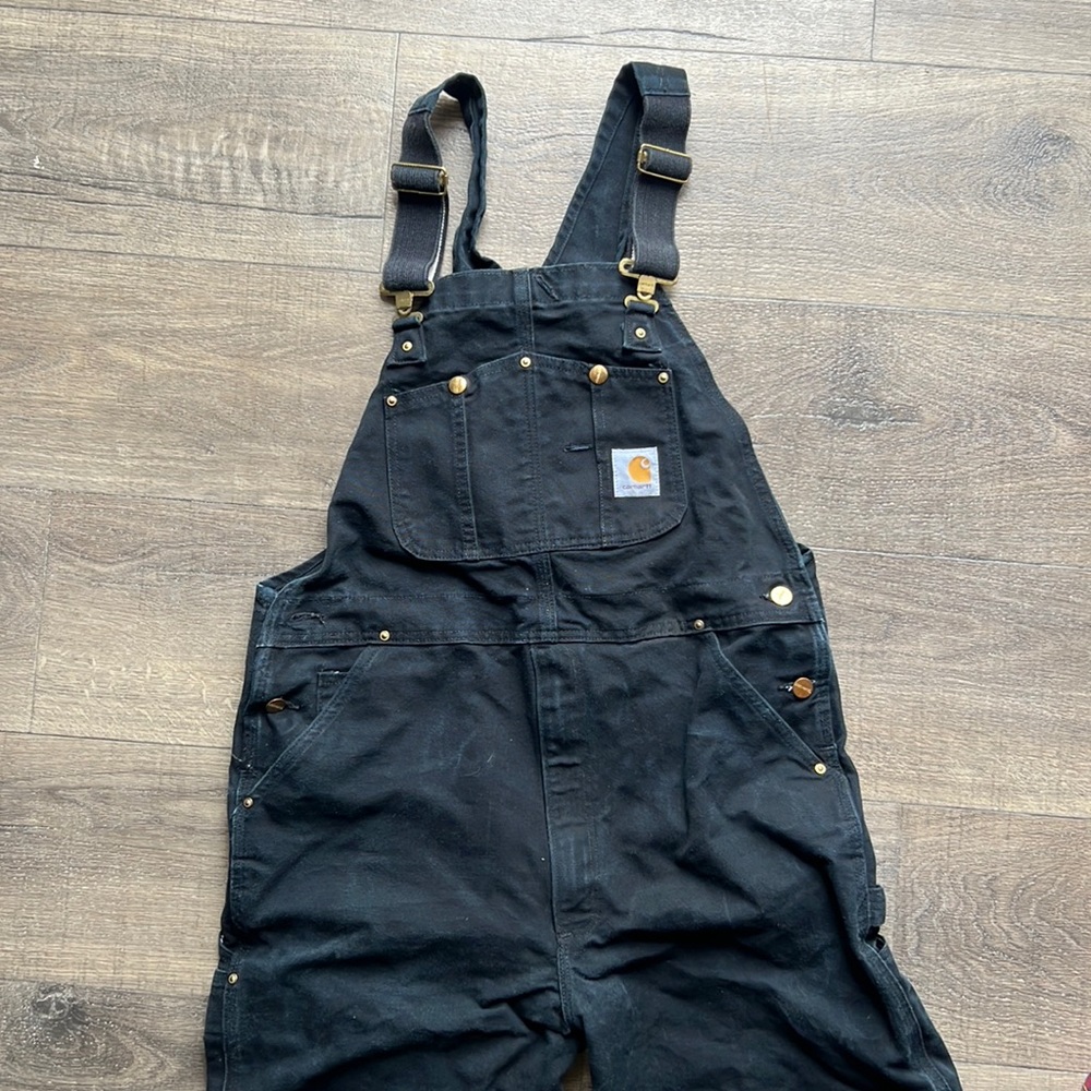 Carhartt Double Knee Black Overalls 38/32